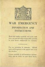 War emergency information for sale  STALYBRIDGE