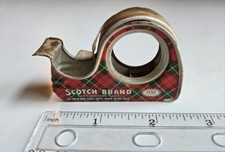Vintage Marca SCOTCH Fita Transparente Xadrez Vermelho DISPENSADOR DE METAL 3M Pat., usado comprar usado  Enviando para Brazil