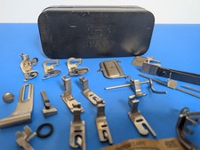 Máquina de costura vintage Pfaff acessórios pés na caixa de lata original - Não testado! comprar usado  Enviando para Brazil