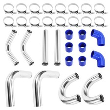 Kit de tubulação turbo intercooler de alumínio universal 2,5 polegadas mangueira + silicone e braçadeira, usado comprar usado  Enviando para Brazil
