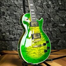 Guitarra elétrica verde Iguana LP mogno corpo sólido com captadores HH topo flamejado, usado comprar usado  Enviando para Brazil