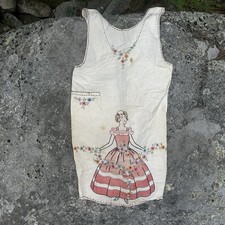 Usado, Avental completo vintage 1940 bordado feito à mão Southern Belle floral algodão comprar usado  Enviando para Brazil