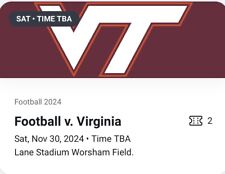 Tickets virginia tech for sale  Wytheville