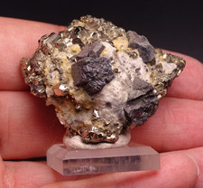 Bournonita sobre Pirita Coleccionista Mineral Espécimen Roca Perú segunda mano  Embacar hacia Mexico