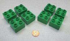 Lego Duplo VERDE MÉDIO 2x2 TIJOLOS 8 Blocos Lote Casa Castelo Construção Estrutura, usado comprar usado  Enviando para Brazil
