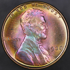 1938 LINCOLN CENT BU FRESCO DE UM ROLO ORIGINAL-TONIFICADO- LOTE AA-7384, usado comprar usado  Enviando para Brazil