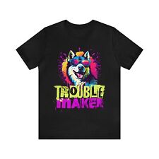 Usado, Camiseta Trouble Maker - Husky Siberiano Graffiti comprar usado  Enviando para Brazil