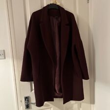 Newlook burgundy coat for sale  WALLINGTON