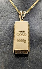 Goldbarren anhänger halskette gebraucht kaufen  Kiel