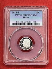 Moeda de dez centavos Roosevelt prata 2013 S 10c PCGS PR69DCAM comprar usado  Enviando para Brazil