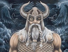 Pintura Odin arte viking tela esticada impressão giclée , usado comprar usado  Enviando para Brazil