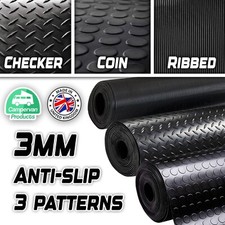 Rubber Flooring Matting 3MM Heavy Duty Non-Slip Industrial Checker, Coin, Ribbed comprar usado  Enviando para Brazil