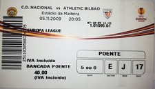 BILHETE RARO UEFA EUROPA LEAGUE 09/10 CD NACIONAL x ATÉTICO BILBAO comprar usado  Enviando para Brazil