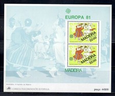 Madeira Folha De Lembrança Scott #74a (1981) Edição Europa Og Nunca usado, sem marca de charneira ** comprar usado  Enviando para Brazil