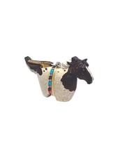 Harold Davidson, Fetiche, Cavalo, Alabastro, Pintura a Óleo, Navajo Feito à Mão, 2 1/2" comprar usado  Enviando para Brazil