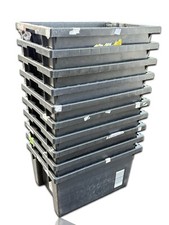 10x 48,5 ltr Cajas de almacenamiento de plástico de alta resistencia 51 x 34 x 28 cm Euro Negro segunda mano  Embacar hacia Mexico