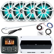Receptor Marine Audio MA112, 4x 6,5" 225W alto-falantes LED, amplificador 4CH, kit de instalação comprar usado  Enviando para Brazil