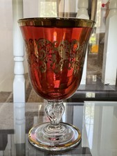 Copo de água/vinho Arte Italica Vetro dourado vermelho. feito à mão por artesãos italianos, usado comprar usado  Enviando para Brazil