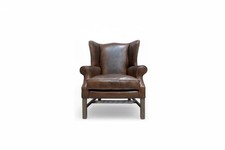Wing leather armchair for sale  UK