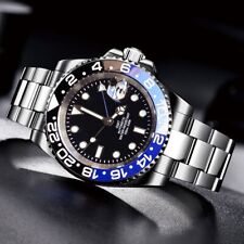 Usado, Relógio masculino automático clássico preto empresarial NH34 GMT 40mm 10ATM safira comprar usado  Enviando para Brazil