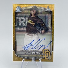 2025 Bowman Chrome Prospects Humberto Cruz Gold Shimmer automático/50 comprar usado 2025 Bowman Chrome Prospects Humberto Cruz Gold Shimmer automático/50 comprar usado  Enviando para Brazil