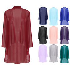 Cardigã feminino chiffon transparente elegante encolher de ombros frente aberta bolero roupa externa cobrir comprar usado  Enviando para Brazil