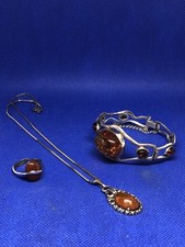 Silber schmuckset bernstein gebraucht kaufen  Dortmund