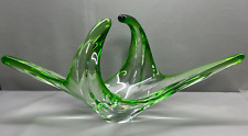 Tigela de frutas vintage Murano grande soprada à mão vidro de vaselina de urânio verde comprar usado  Enviando para Brazil
