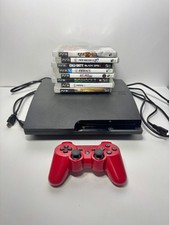 Console Sony PS3 Slim CECH-3001B 320GB + cabos de controle vermelhos - pacote com 8 jogos comprar usado  Enviando para Brazil