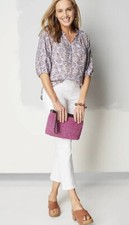 Blusa J Jill Love feminina de linho floral multicolor camponesa tamanho grande Lp em excelente estado usado comprar usado  Enviando para Brazil