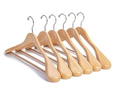  Cabides de madeira luxuosos - Pacote com 6 - Casaco de madeira 17,5 polegadas pacote com 6 natural comprar usado  Enviando para Brazil