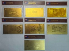 Folha de ouro 24k australiana $ conjunto de notas bancárias 7 💵 série original emitida 1966 - 1984 comprar usado  Enviando para Brazil