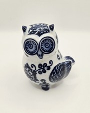 Estatueta de porcelana chinesa vintage coruja motivo floral azul 4"" comprar usado  Enviando para Brazil
