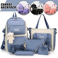 Juego de 5 piezas Mujeres Niñas Bolso Escolar Mochila Estudiante Bolso para Libros Impermeable Antirrobo segunda mano  Embacar hacia Mexico