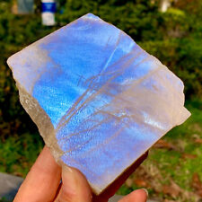Losa de piedra lunar natural 114 g cristal cuarzo mineral decoración energía curación segunda mano  Embacar hacia Mexico