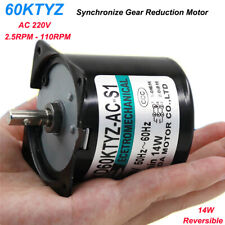 Motor de engrenagem de sincronização 14W AC 220V 2.5-110RPM imã permanente redução 60KTYZ, usado comprar usado  Enviando para Brazil