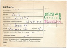 Zählkarte einreise ddr gebraucht kaufen  Ilmenau, Martinroda