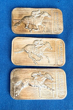 Lingote de cavalo 3-1973 Secretariat Preakness 1 oz .999 coroa tripla prata arte barra comprar usado  Enviando para Brazil