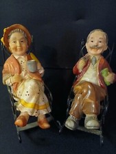 CADEIRAS DE BALANÇO "By Your Side Forever I Will Be" porcelana casal em suas 5,5"x3, usado comprar usado  Enviando para Brazil