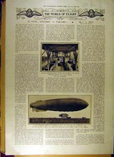 Usado, Estampa antiga vintage 1919 voo dirigível ônibus voador esquadrão almirante naval 20º comprar usado  Enviando para Brazil