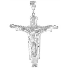 Pingente Berloque Cruz de Jesus Cristo Prata Esterlina 3 1/16" de Altura, usado comprar usado  Enviando para Brazil