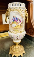 Vaso de porcelana perfurado antigo estilo francês Sèvres doré bronze montagens cabeças de leão comprar usado Vaso de porcelana perfurado antigo estilo francês Sèvres doré bronze montagens cabeças de leão comprar usado  Enviando para Brazil