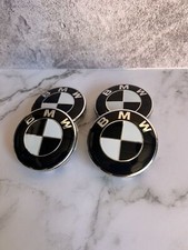 Tapacubos centrales de rueda negros BMW 68 mm 4 piezas logotipo insignia emblema tapacubos emblema segunda mano  Embacar hacia Mexico