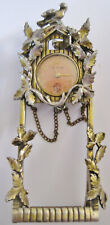 BROCHE DE PINO DE RELÓGIO CUCO VINTAGE RARO +PEDESTAL, PÁSSAROS LINDO SUPORTE FOLIADO comprar usado  Enviando para Brazil