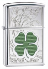 Mechero Zippo Gasolina Nuevo - Suerte Trébol 4 Papel (Clover) Original, Tormenta comprar usado  Enviando para Brazil