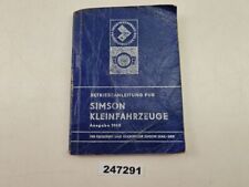 Betriebsanleitung simson klein gebraucht kaufen  Burgstädt