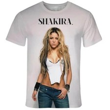 Camiseta casual sexy SHAKIRA impressão 3D poliéster 100-160 e P-5XL unissex  comprar usado  Enviando para Brazil