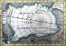 Antarktyda, Australia, Patagonia Bertius/Hondius, 1618, Magallanica Terra Austra na sprzedaż  Wysyłka do Poland