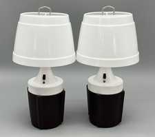 Vintage Anos 70 RayOVac Luz de Acampamento Portátil MARROM Plástico BRANCO Lanternas LÂMPADAS comprar usado  Enviando para Brazil