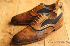Sapato Oxford Brogue Masculino Barker Couro Marrom Camurça Azul Reino Unido 9 F EUA 10 UE 42 comprar usado  Enviando para Brazil
